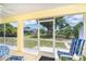 Enclosed patio with yard views through the screened windows and a seating area at 6158 Cavan St, Englewood, FL 34224