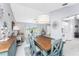 Well-lit dining area featuring a wooden table set, decorative accents, and views into the living room at 7048 Inland St, Englewood, FL 34224