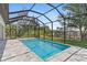 A screened-in pool with views of the backyard at 8105 Antwerp Cir, Port Charlotte, FL 33981