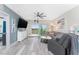 Spacious living room with access to the bedroom and balcony at 8405 Placida Rd # 406, Placida, FL 33946