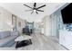 Open-concept living room and kitchen area perfect for entertaining guests at 8405 Placida Rd # 406, Placida, FL 33946
