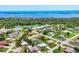 Beautiful aerial shot of a serene neighborhood with single-Gathering homes, green spaces and waterfront views at 1040 Caples St, Englewood, FL 34223