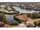 Scenic aerial shot of the canal and nearby neighborhood, surrounded by lush greenery at 1337 Le Pera Rd, Englewood, FL 34223