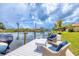 Inviting backyard with a private boat dock and canal access, perfect for enjoying waterfront living at 15610 Staunton Cir, Port Charlotte, FL 33981