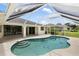 Inviting screened-in pool with a spacious surrounding deck, ideal for lounging and entertaining at 18112 Windswept Av, Port Charlotte, FL 33948