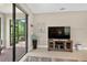 Outdoor patio and seating with access from the living room at 2592 Brassica Dr, North Port, FL 34289