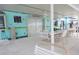 Covered patio area with several tables and chairs, providing a comfortable outdoor seating space at 6293 Sparrow Ln, Englewood, FL 34224