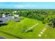 Aerial shot of community amenities including bocce ball, horseshoes, and parking in an active adult community at 7337 Desant Ln, Port Charlotte, FL 33981