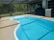 Screened in Kidney shaped pool is easily accessible off the back patio at 11029 Vanessa Ave, Englewood, FL 34224