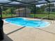Kidney shaped enclosed pool provides clear water to enjoy a swim at 11029 Vanessa Ave, Englewood, FL 34224