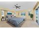 Bright bedroom with fan, walk-out access, and neutral walls at 127 Jennifer Dr, Rotonda West, FL 33947