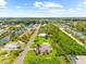 A scenic aerial view of a delightful house near a canal surrounded by lush greenery at 15521 Lakeland Cir, Port Charlotte, FL 33981