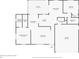 Detailed floor plan highlighting the layout of a single-Gathering home, including room dimensions and features at 55 Mark Twain Ln, Rotonda West, FL 33947