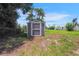 Backyard shed offering additional storage space at 8224 Pinetree Ln, Englewood, FL 34224