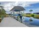This house has a private dock with boat and lift to keep your boat safe at 10079 Lebanon Dr, Port Charlotte, FL 33981