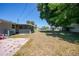 Expansive backyard featuring a small patio, mature trees, and plenty of room to roam at 1730 Bluebird Ln, Englewood, FL 34224