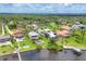 Aerial view of luxury homes in a beautiful community with water access and lush landscaping at 1784 Bayshore Dr, Englewood, FL 34223