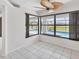 Dining room with large glass windows overlooking the pool and backyard at 2106 Damascus Ln, Punta Gorda, FL 33983