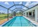 Beautiful screened-in pool with clear blue water and an expansive view of the landscape at 2106 Damascus Ln, Punta Gorda, FL 33983