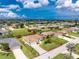 Aerial view of a beautiful single-Gathering home with a well-maintained lawn and defined property lines at 25 Mariner Ln, Rotonda West, FL 33947