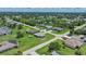 Aerial view of residential area showcasing mature trees and well-maintained landscaping at 7437 Bass St, Englewood, FL 34224