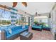 Comfortable lanai with stylish furnishings and a view of the sparkling swimming pool at 926 Boundary Blvd, Rotonda West, FL 33947