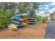 This property offers a variety of kayaks for residents and guests to enjoy on the water at 1401 S Mccall Rd # 205, Englewood, FL 34223