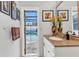 Stylish bathroom with a vanity and view of the outdoor pool, creating a refreshing and luxurious atmosphere at 2541 Northway Dr, Venice, FL 34292