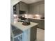 Modern kitchen with stainless steel appliances and light gray cabinets at 9246 Gulf Haven Dr, Parrish, FL 34219