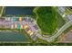 Aerial view of new houses under construction in a lakeside community at 7434 Sea Manatee St, Parrish, FL 34219