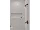 Modern shower with stylish herringbone tile and built-in niche at 9234 Gulf Haven Dr, Parrish, FL 34219