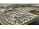 Aerial view of new construction community featuring modern home designs and lakes at 176 Eagleston Ln, Lakewood Ranch, FL 34240