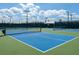 Well-lit pickleball courts for residents' enjoyment at 5013 Sevilla Shores Dr, Wimauma, FL 33598