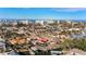 Aerial view of canal-front home and the surrounding neighborhood at 351 Harbor Psge, Clearwater Beach, FL 33767