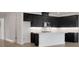 Modern kitchen featuring sleek, black cabinets and a white island at 196 Eagleston Ln, Lakewood Ranch, FL 34240