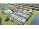 Aerial view of pickleball courts and community at 7005 River Hammock Dr # 207, Bradenton, FL 34212