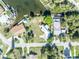Aerial shot of waterfront property showing the boat dock, and surrounding neighborhood at 3427 Minnow Creek Dr, Hernando Beach, FL 34607