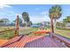 Waterfront view from the deck featuring a picnic area, providing a serene outdoor living space at 3427 Minnow Creek Dr, Hernando Beach, FL 34607