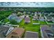 Expansive aerial view featuring neat lawns, lush greenery, and rooftops of a well-maintained neighborhood at 4135 Rocky Fork Ter, Ellenton, FL 34222
