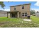 Exterior view of home with back patio and ample green space in backyard at 12534 Chenwood Ave, Hudson, FL 34669