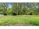 Large backyard with mature trees, offering privacy and a natural setting at 12534 Chenwood Ave, Hudson, FL 34669