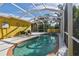 Enclosed pool with spa, mature trees and room for seating at 401 Sunset Dr, Venice, FL 34285