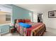 Bedroom features Southwestern-themed decor, and two windows with natural light at 3270 Rock Sound St, Bradenton, FL 34208