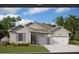 Charming one-story home featuring a two-car garage, neutral stucco exterior, and lush landscaping at 9544 Brave Buck Ave, Land O Lakes, FL 34638