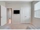 Bright bedroom with a window, TV, and closet at 13797 Wineberry Dr, Dade City, FL 33525