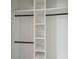 Close-up of closet interior with built-in shelving and clothing rods at 2139 Stellar Brilliance Way, Lutz, FL 33558