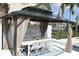 Elegant outdoor gazebo with seating arrangement, offering a cozy and stylish space for relaxation and gatherings at 817 Blue Heron Blvd, Ruskin, FL 33570