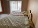 Bright bedroom with two beds, sliding glass door to the outside, and neutral decor at 3604 Bula Ln, North Port, FL 34287