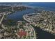 Aerial view of a waterfront community and waterfront homes at 418 40Th S Ave, St Petersburg, FL 33705