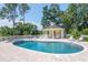 Community pool with a jacuzzi and ample seating surrounded by manicured landscaping and a gazebo at 1188 Royal Blvd, Palm Harbor, FL 34684